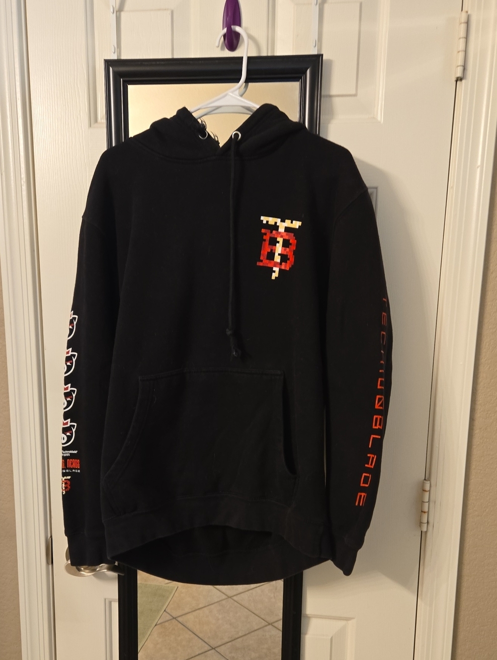 Technoblade Black Logo Hoodie Sweatshirt - Men's Hooded Sweater Sz L